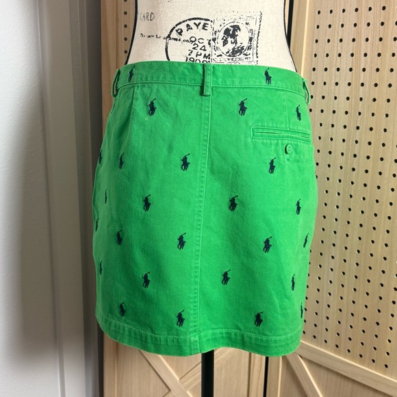 Ralph Lauren Sport Green Embroidered Pony Mini Skirt – Size 4 - Picture 4 of 7